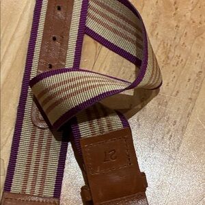Vintage Purple and Tan Leather Accent XS Women's Belt